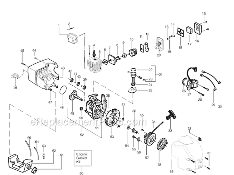 Page B Diagram and Parts List for TE400CXL Type 2 Weed Eater Trimmer
